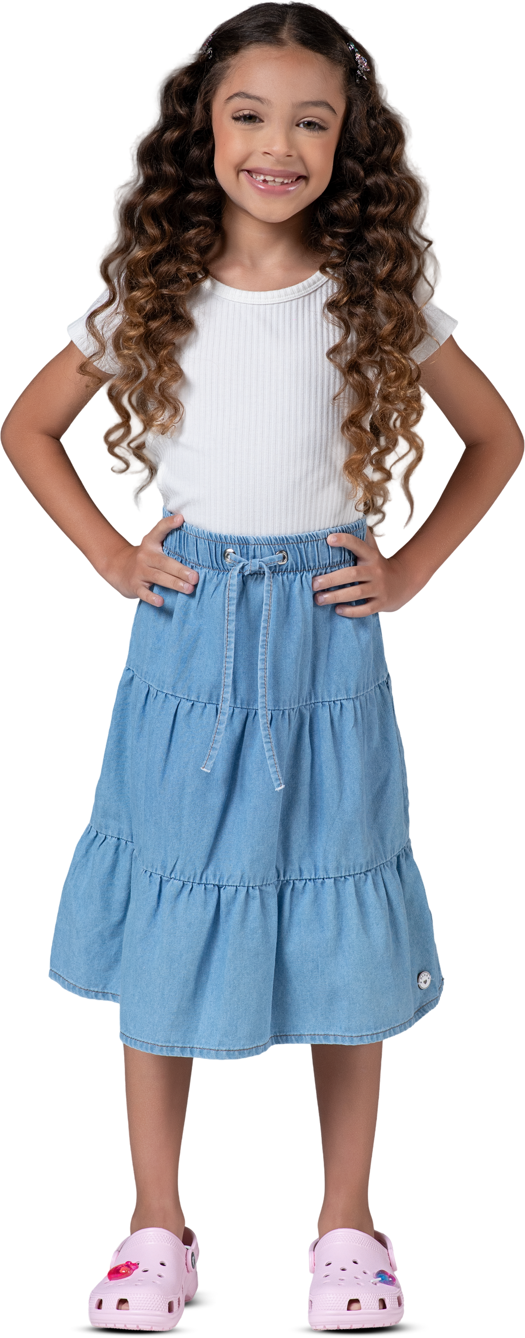 Saia Midi Jeans - MANIA KIDS