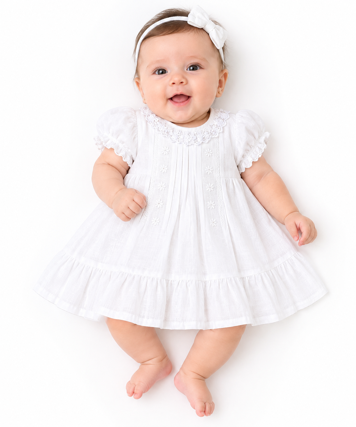 Vestido Linho Branco - ANJOS BABY