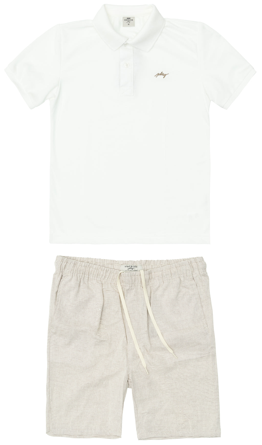 Conjunto Polo Piquet e Bermuda Linho Listrado - KING JOE