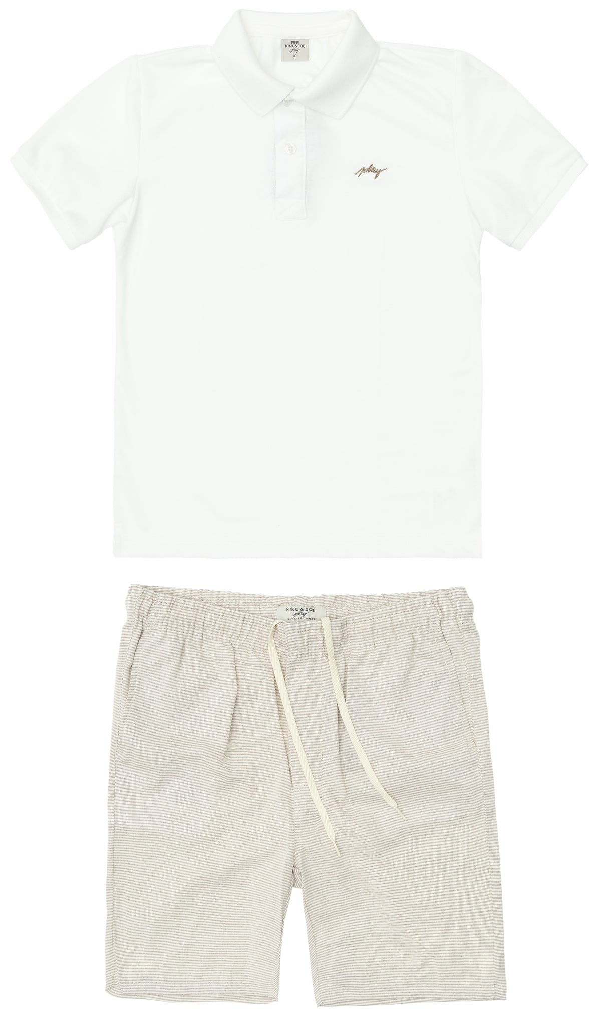 Conjunto Polo Piquet e Bermuda Linho Listrado - KING JOE