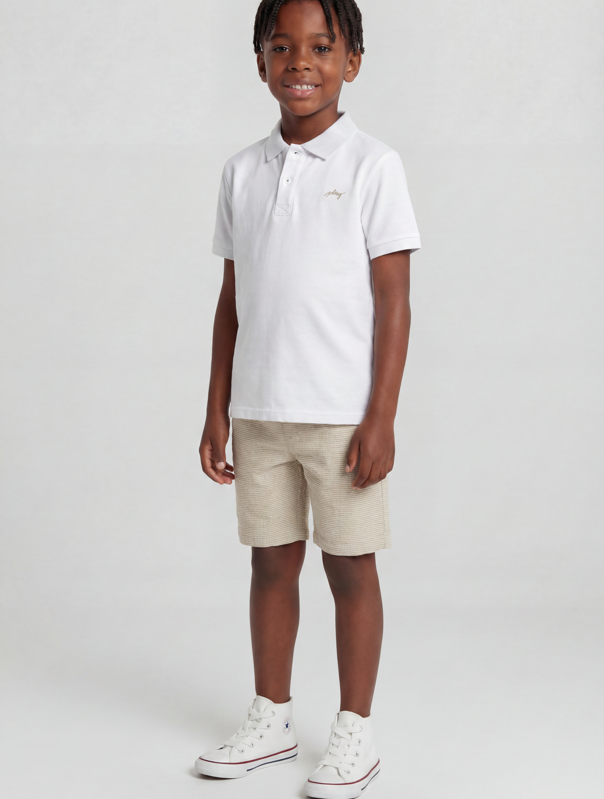 Conjunto Polo Piquet e Bermuda Linho Listrado - KING JOE
