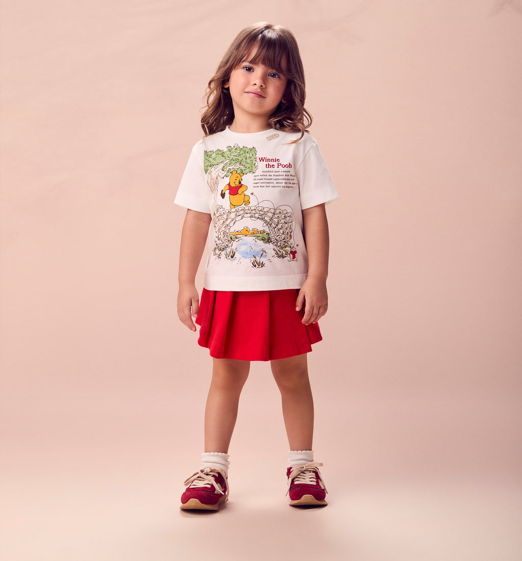 Conjunto T-shirt Pooh e Short Saia- ANIMÊ