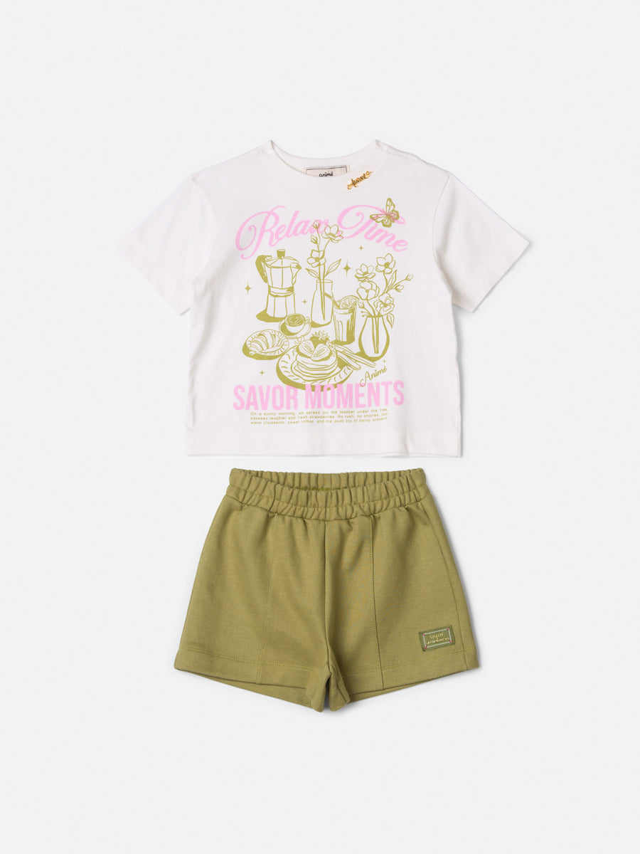 Conjunto T-shirt Moments e Short Moletinho - ANIMÊ