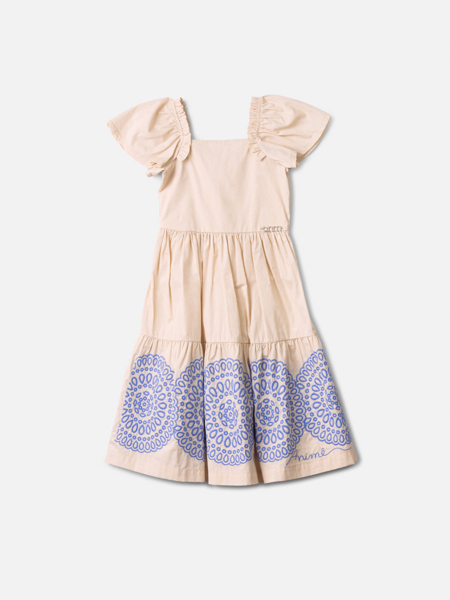Vestido Tricoline Bordado - ANIMÊ