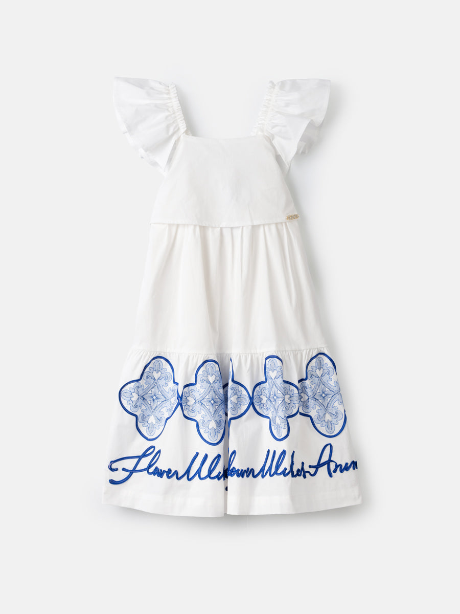 Vestido Tricoline Bordado - ANIMÊ