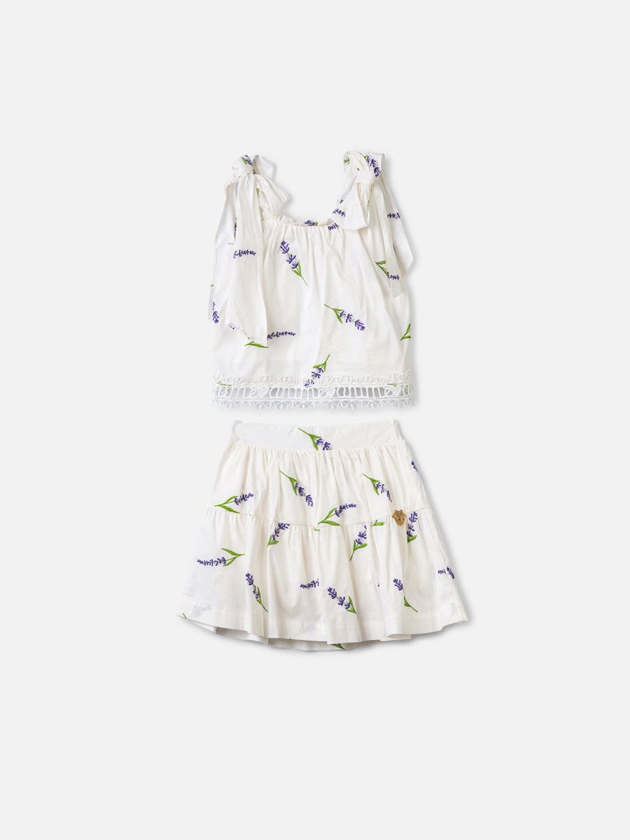 Conjunto Blusa e Saia Bordada - ANIMÊ