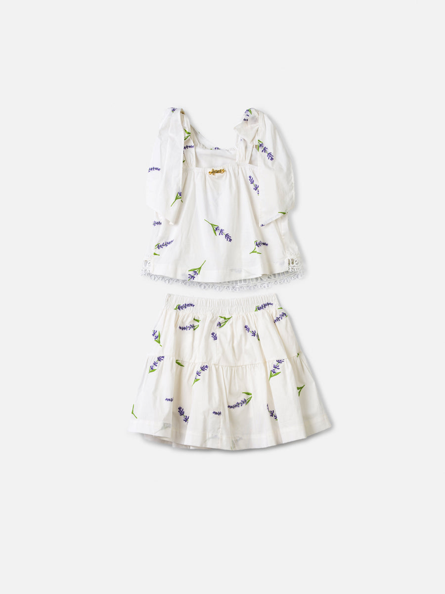 Conjunto Blusa e Saia Bordada - ANIMÊ