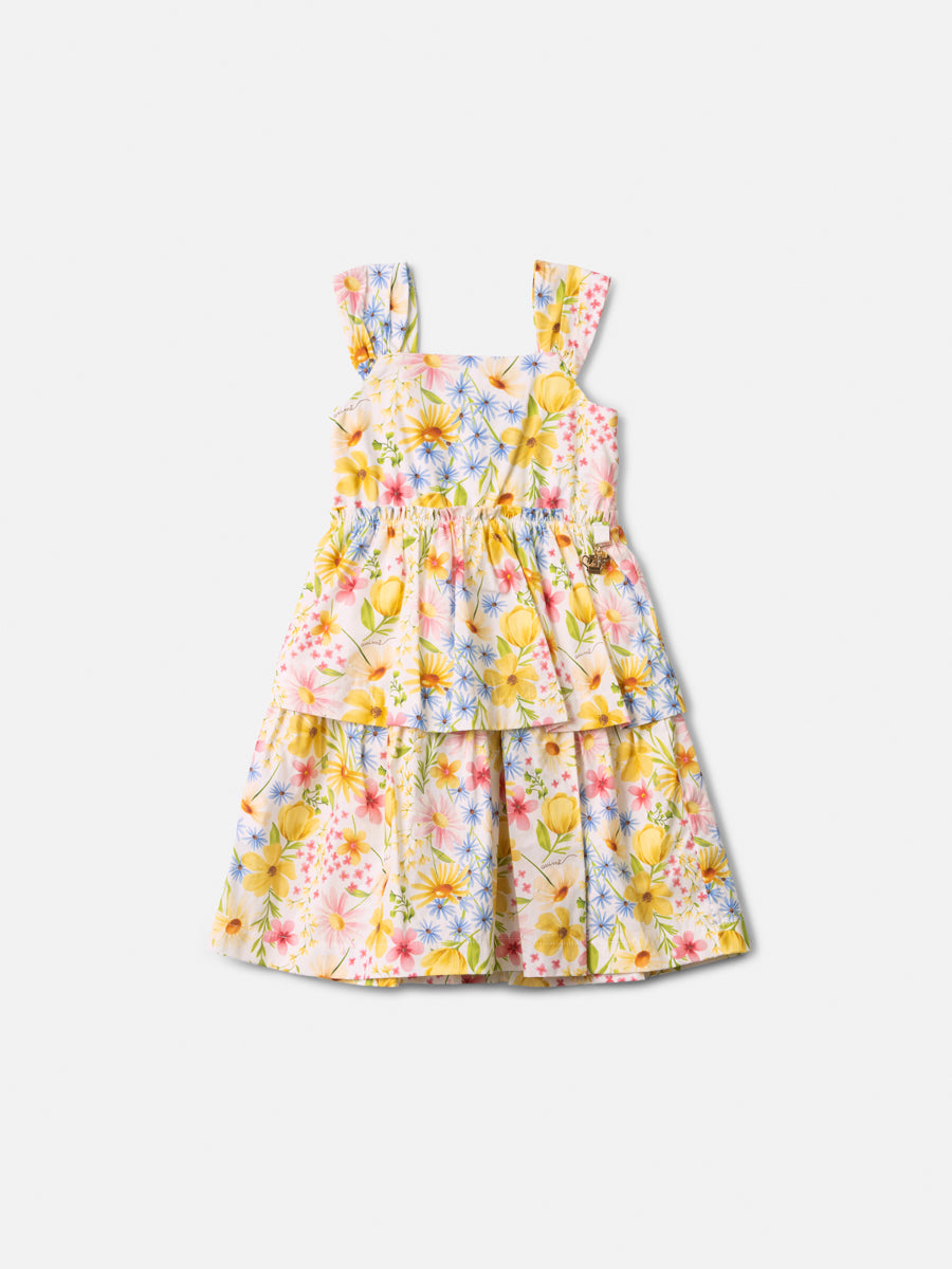 Vestido Tricoline Floral - ANIMÊ
