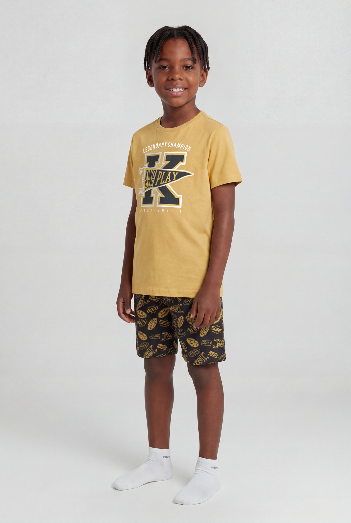 Pijama Camiseta e Short Malha - KING JOE