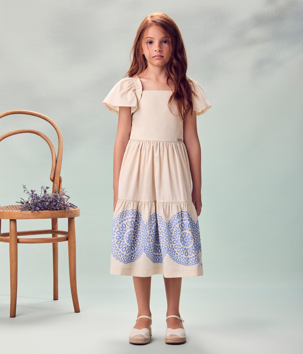 Vestido Tricoline Bordado - ANIMÊ
