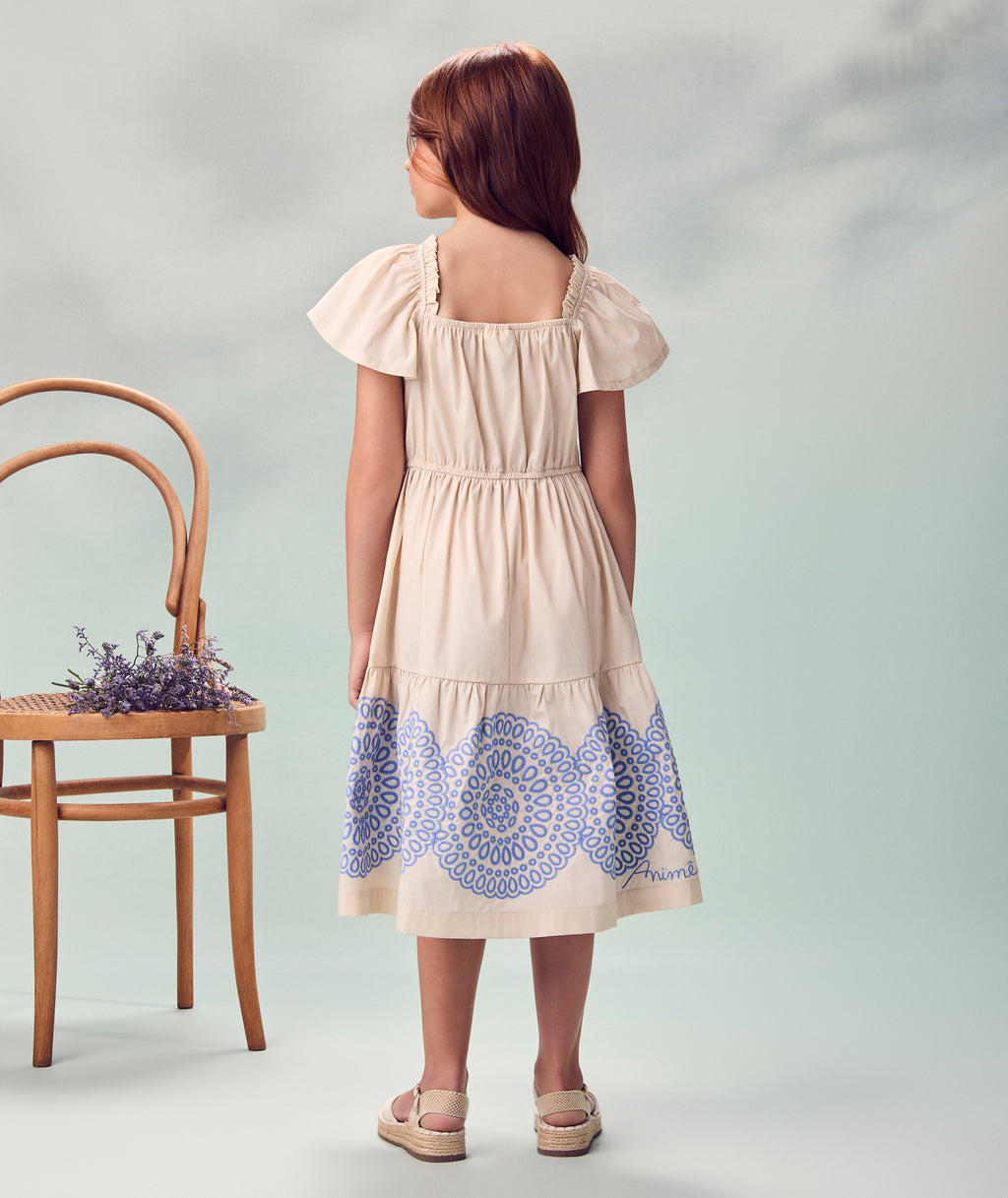 Vestido Tricoline Bordado - ANIMÊ