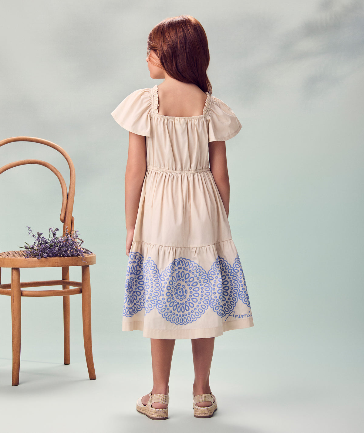 Vestido Tricoline Bordado - ANIMÊ