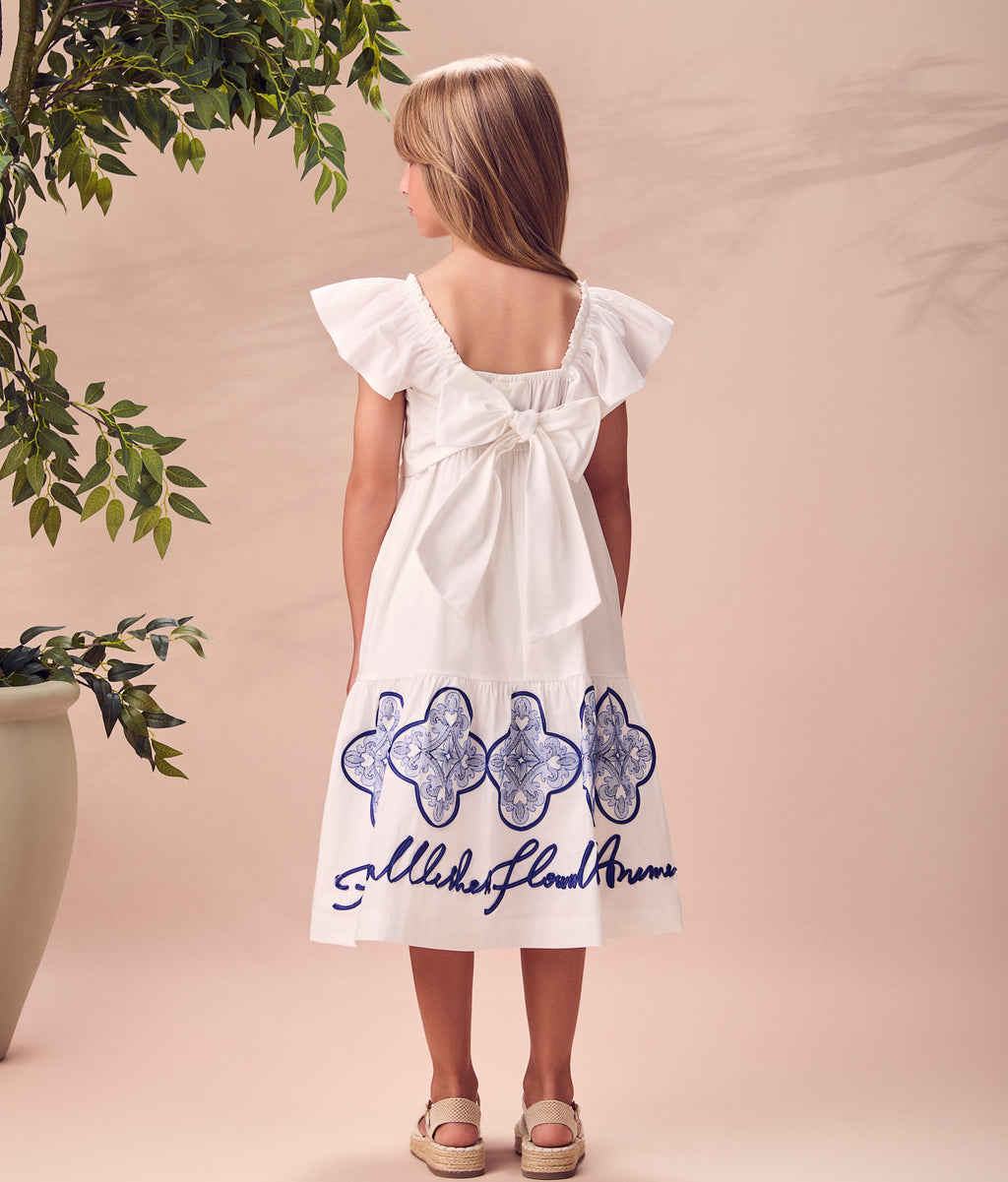 Vestido Tricoline Bordado - ANIMÊ