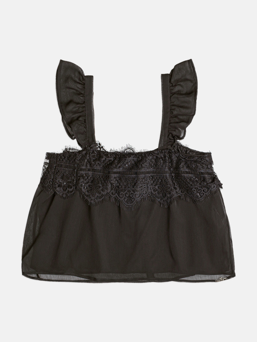 Blusa Chiffon com Rendas - AUTHORIA