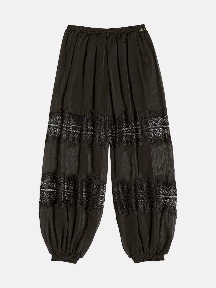 Calça Balloon Chiffon com Renda - AUTHORIA