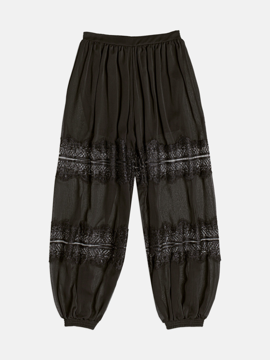 Calça Balloon Chiffon com Renda - AUTHORIA