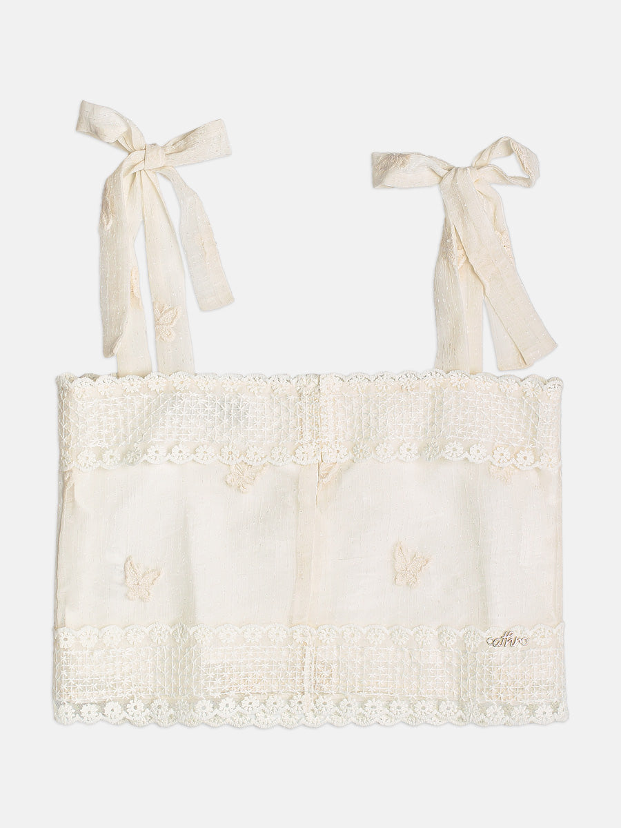 Blusa Chiffon Bordado e Rendas - AUTHORIA