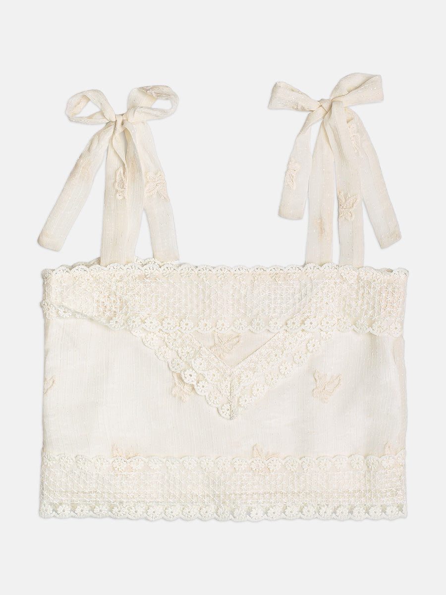 Blusa Chiffon Bordado e Rendas - AUTHORIA