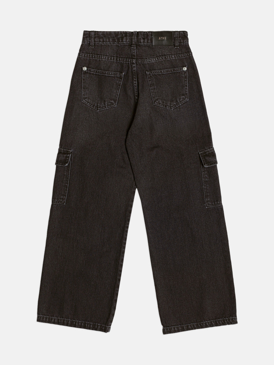 Calça Wide Denim Black Cargo - AUTHORIA