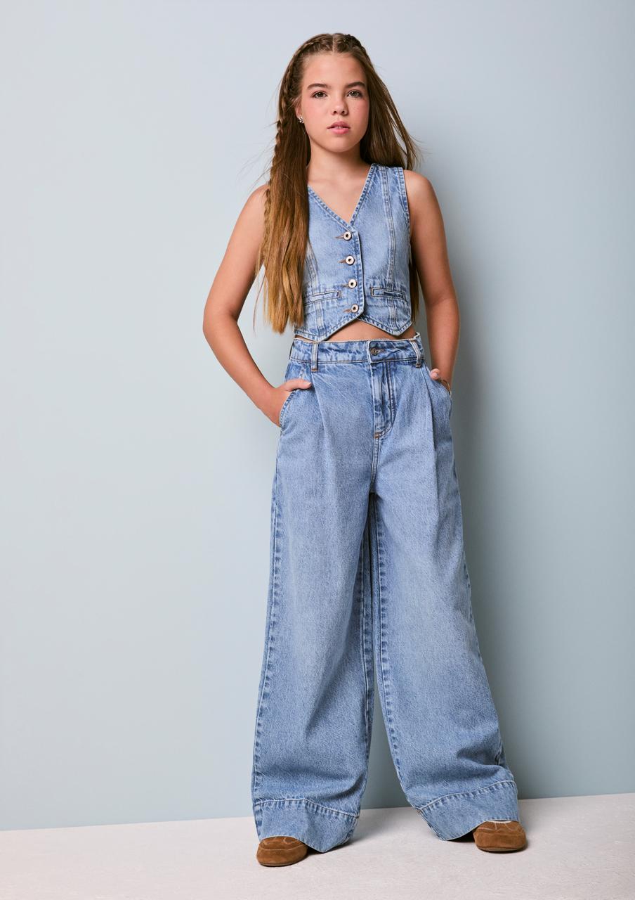 Calça Wide Denim Alfaiataria - AUTHORIA