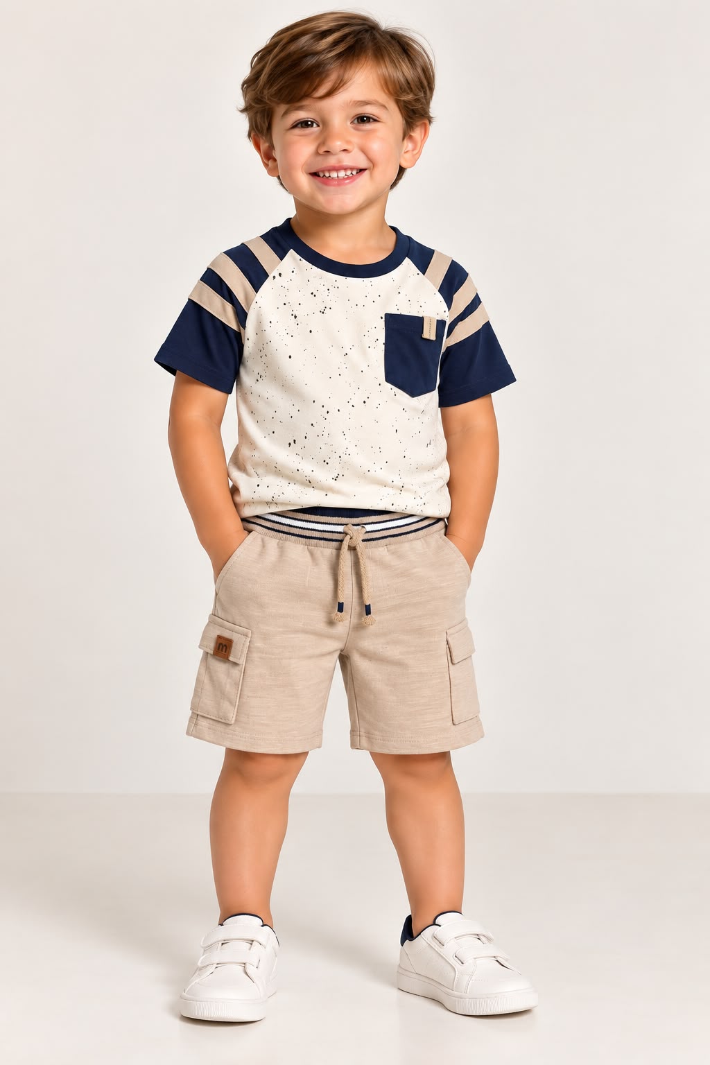 Conjunto Camiseta Malha e Bermuda Moletinho - MILON
