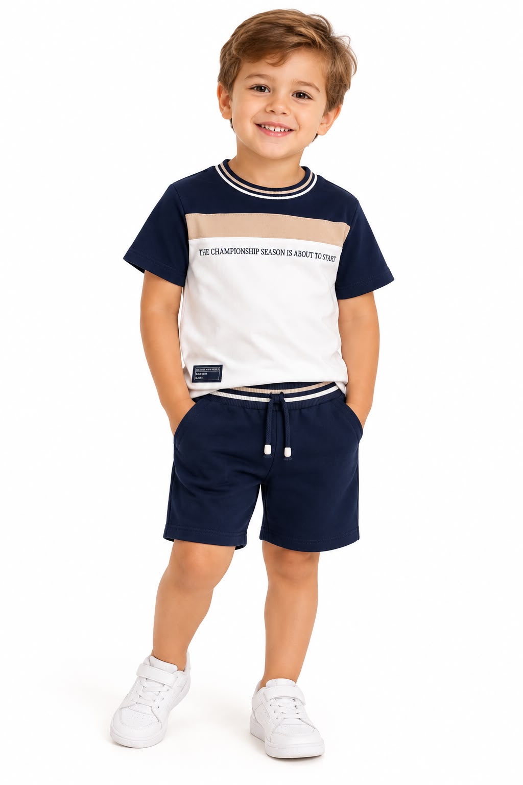 Conjunto Camiseta Malha e Bermuda Moletom - MILON