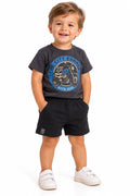Conjunto Camiseta Meia Malha e Bermuda Moletom - KING JOE