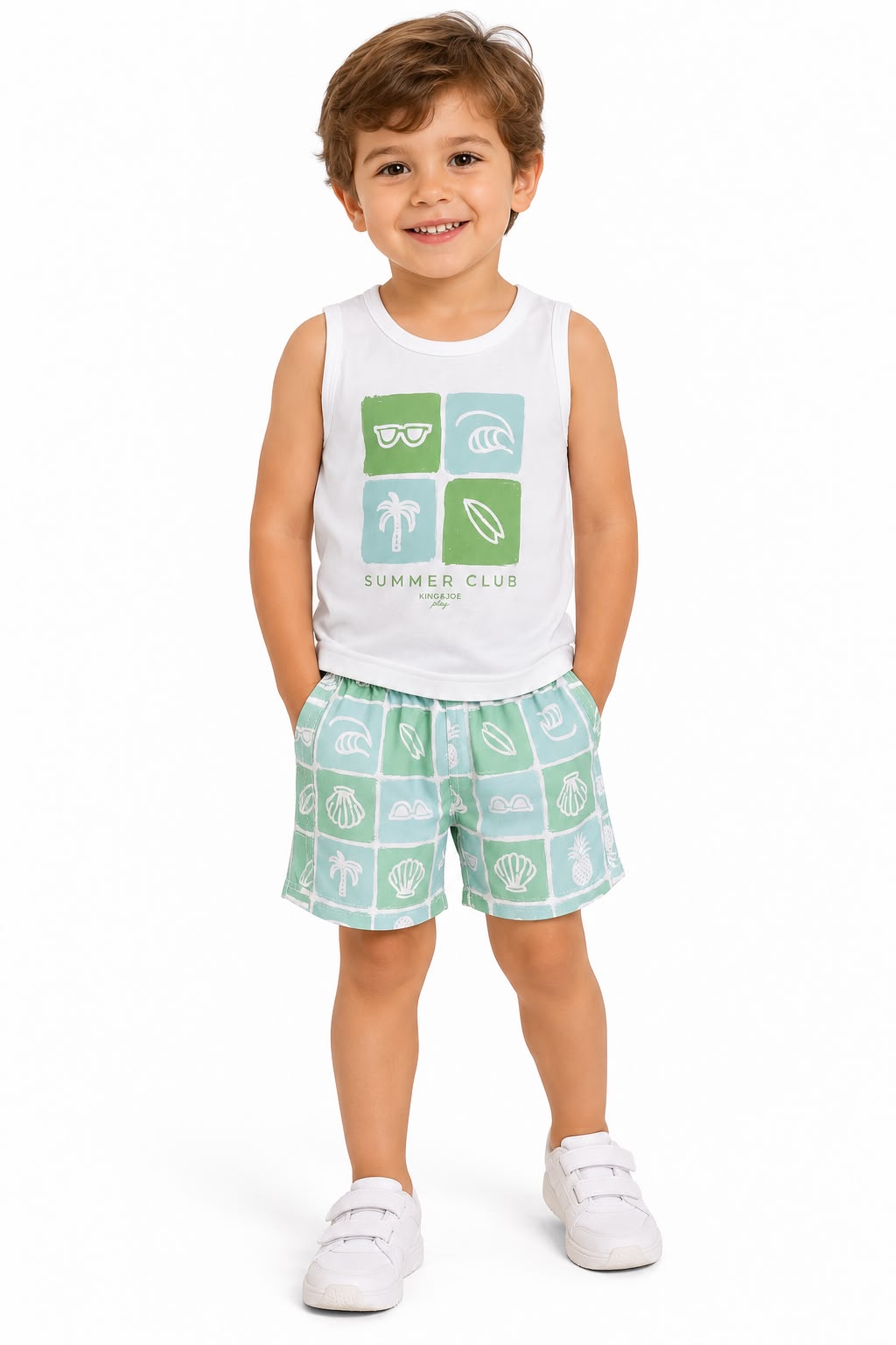 Conjunto Regata Meia Malha e Bermuda Tactel - KING JOE