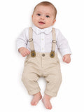 Conjunto Body Camisa Gravata e Calca Suspensório - ANJOS BABY