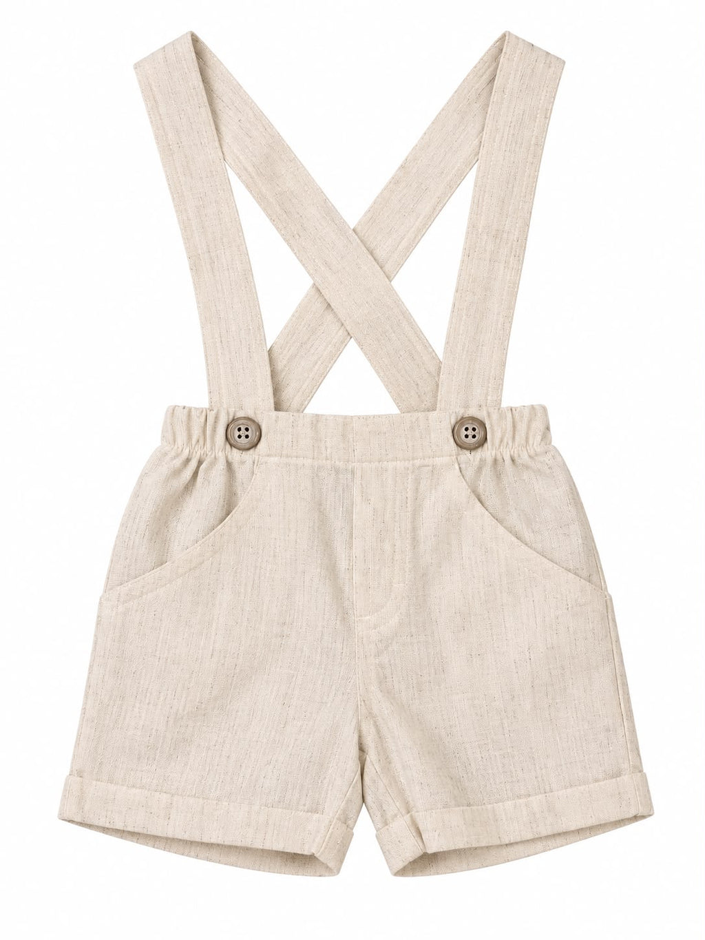 Conjunto Body Camisa Gola Padre e Bermuda Suspensório - ANJOS BABY