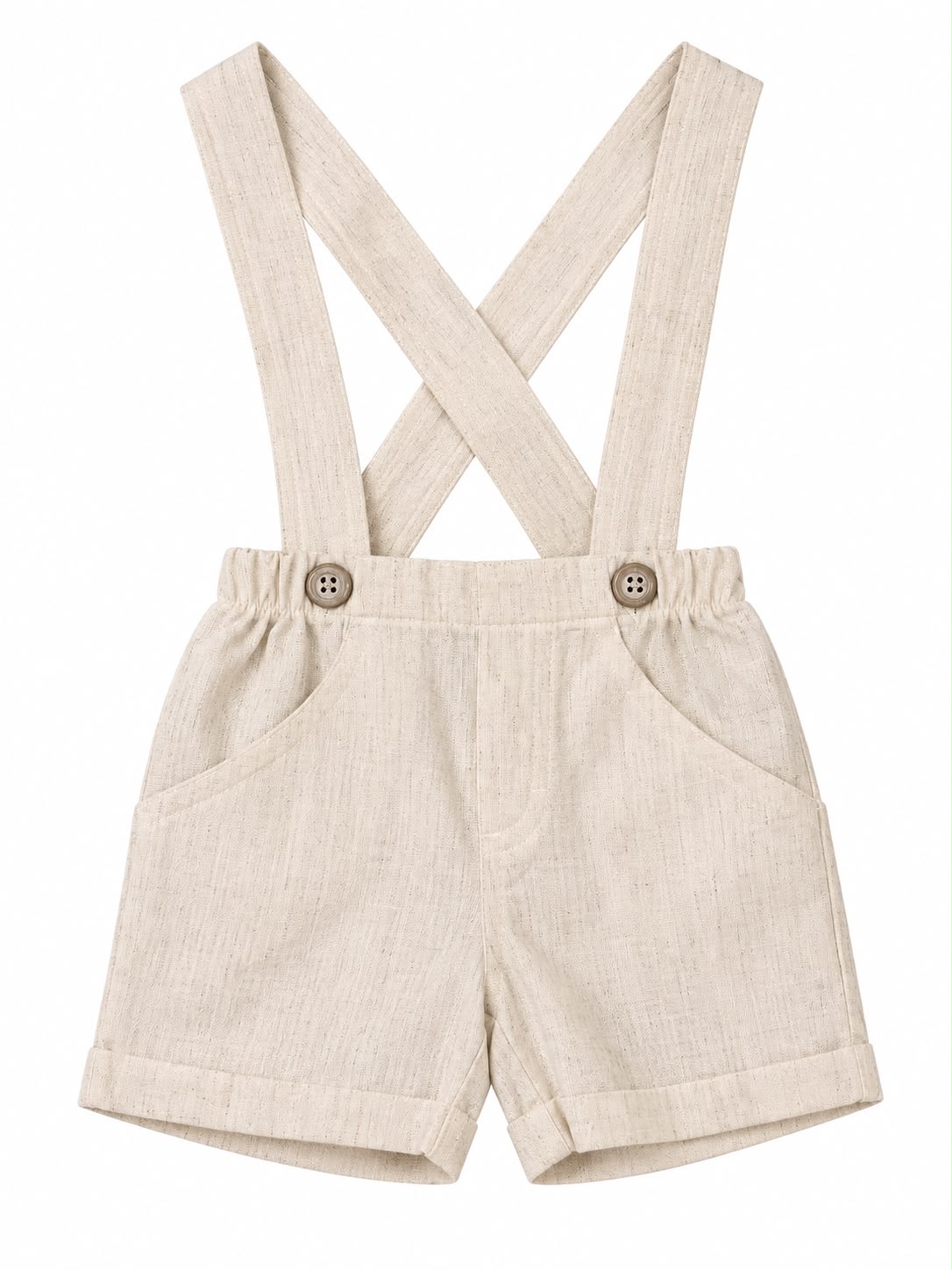 Conjunto Body Camisa Gola Padre e Bermuda Suspensório - ANJOS BABY