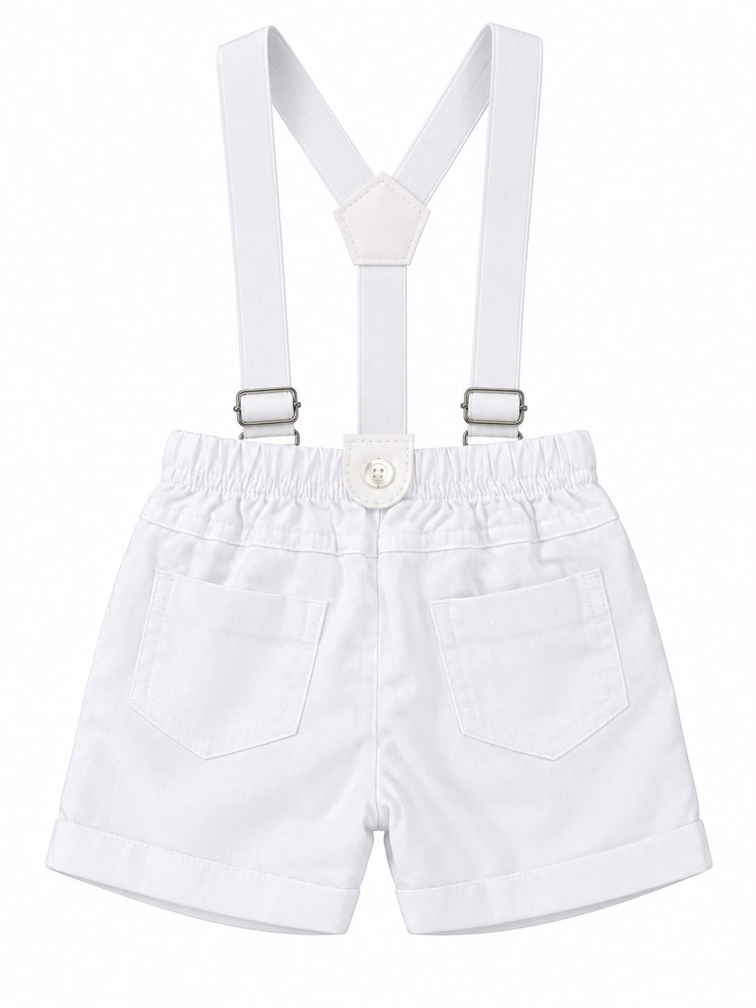 Conjunto Body Camisa Gola Padre e Bermuda Suspensório - ANJOS BABY