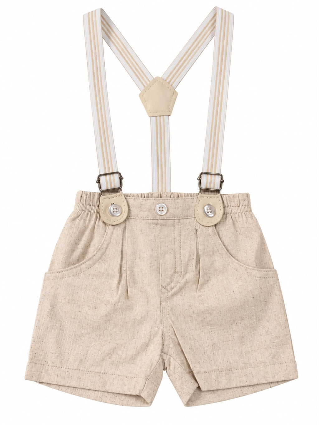 Conjunto Body Camisa Gola Padre e Bermuda Suspensório - ANJOS BABY