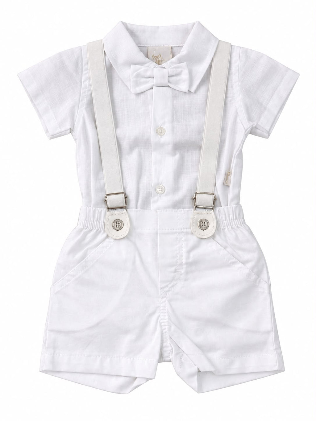 Conjunto Body Camisa Gravata e Bermuda Suspensório - ANJOS BABY