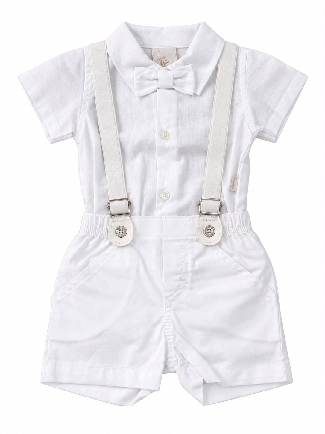 Conjunto Body Camisa Gravata e Bermuda Suspensório - ANJOS BABY