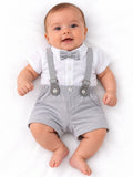 Conjunto Body Camisa Gravata e Bermuda Suspensório - ANJOS BABY