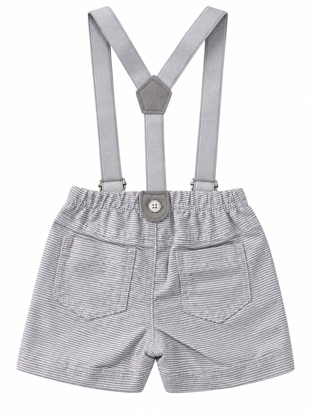Conjunto Body Camisa Gravata e Bermuda Suspensório - ANJOS BABY