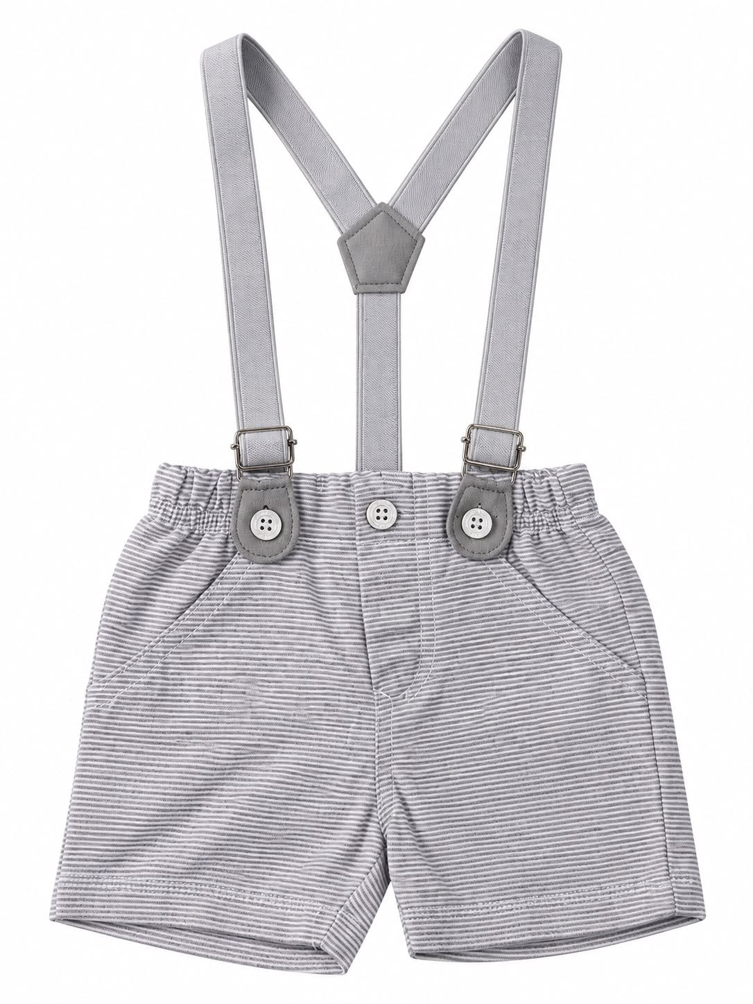 Conjunto Body Camisa Gravata e Bermuda Suspensório - ANJOS BABY