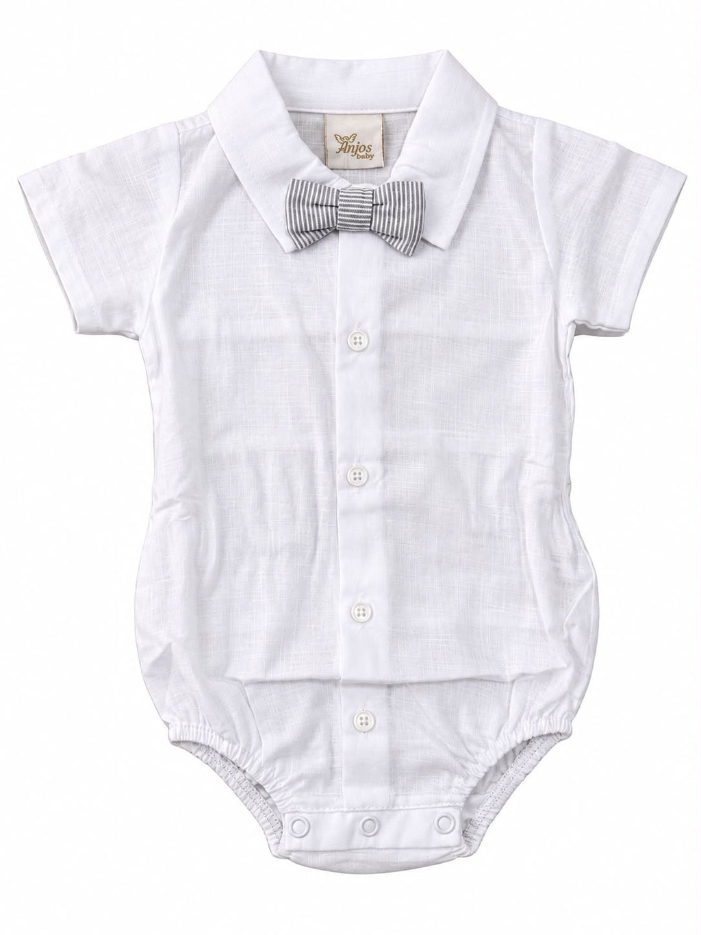 Conjunto Body Camisa Gravata e Bermuda Suspensório - ANJOS BABY
