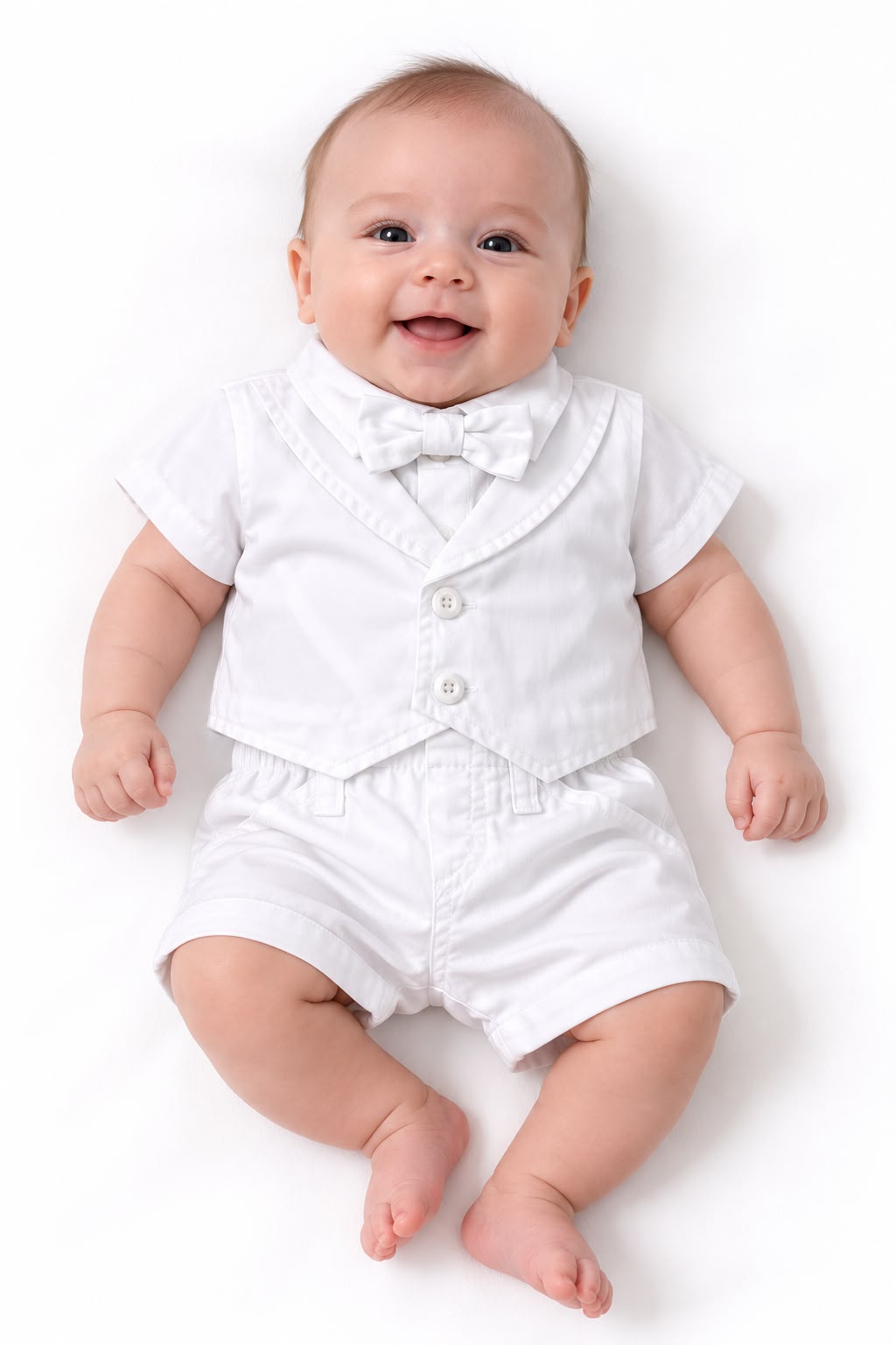 Conjunto Body Camisa Gravata com Colete e Bermuda - ANJOS BABY