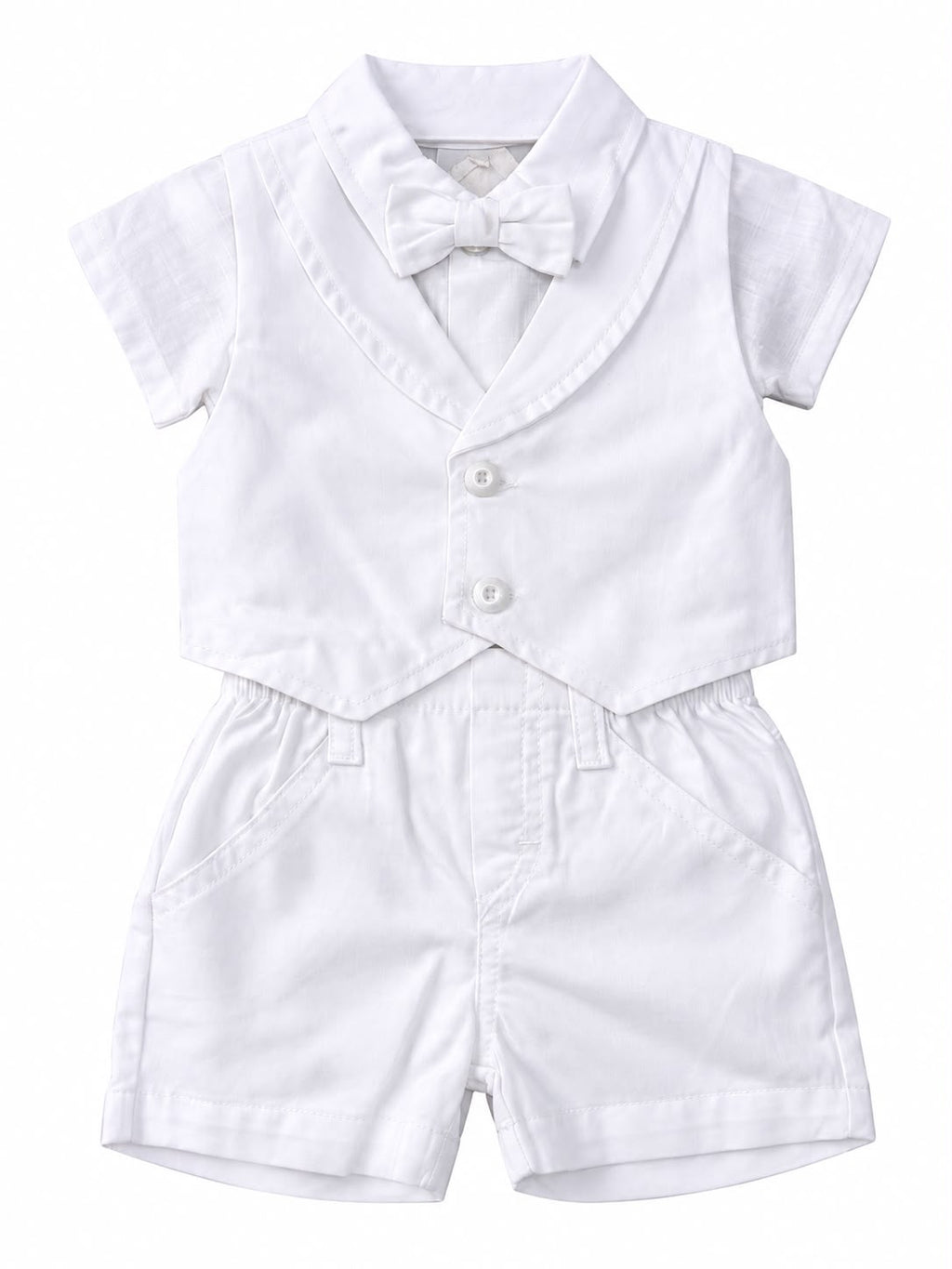 Conjunto Body Camisa Gravata com Colete e Bermuda - ANJOS BABY