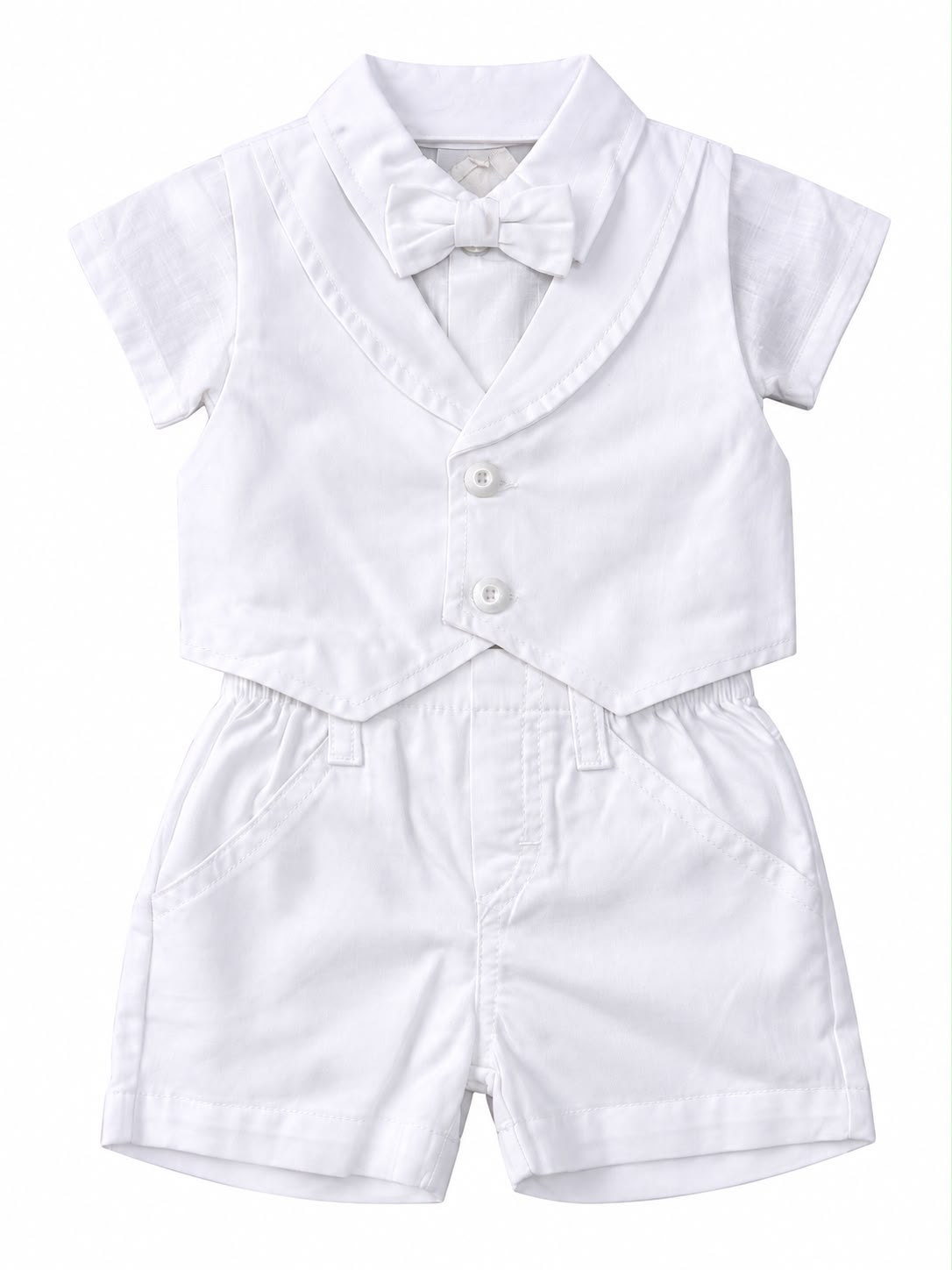 Conjunto Body Camisa Gravata com Colete e Bermuda - ANJOS BABY