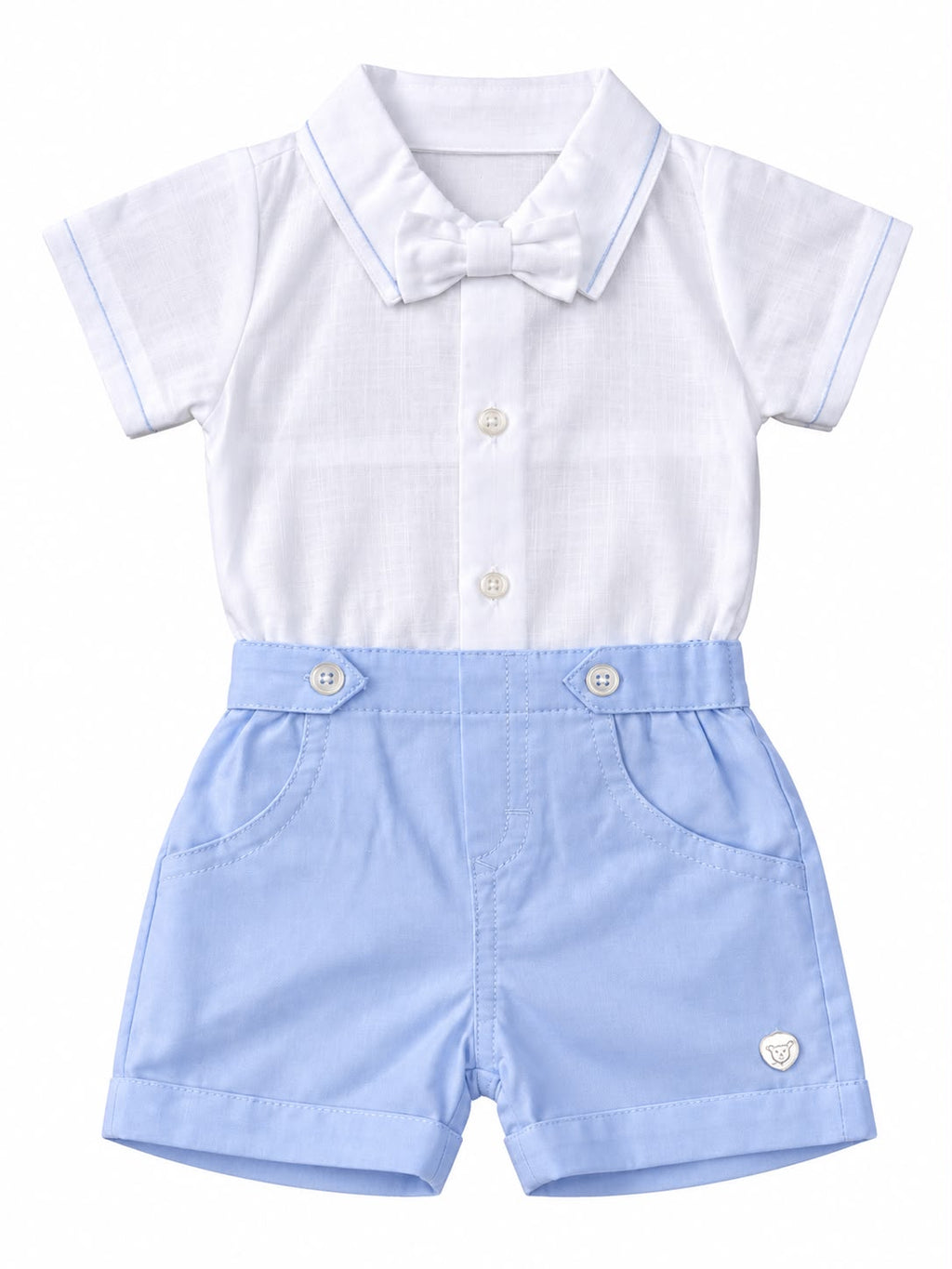 Conjunto Body Camisa Gravata e Bermuda - ANJOS BABY