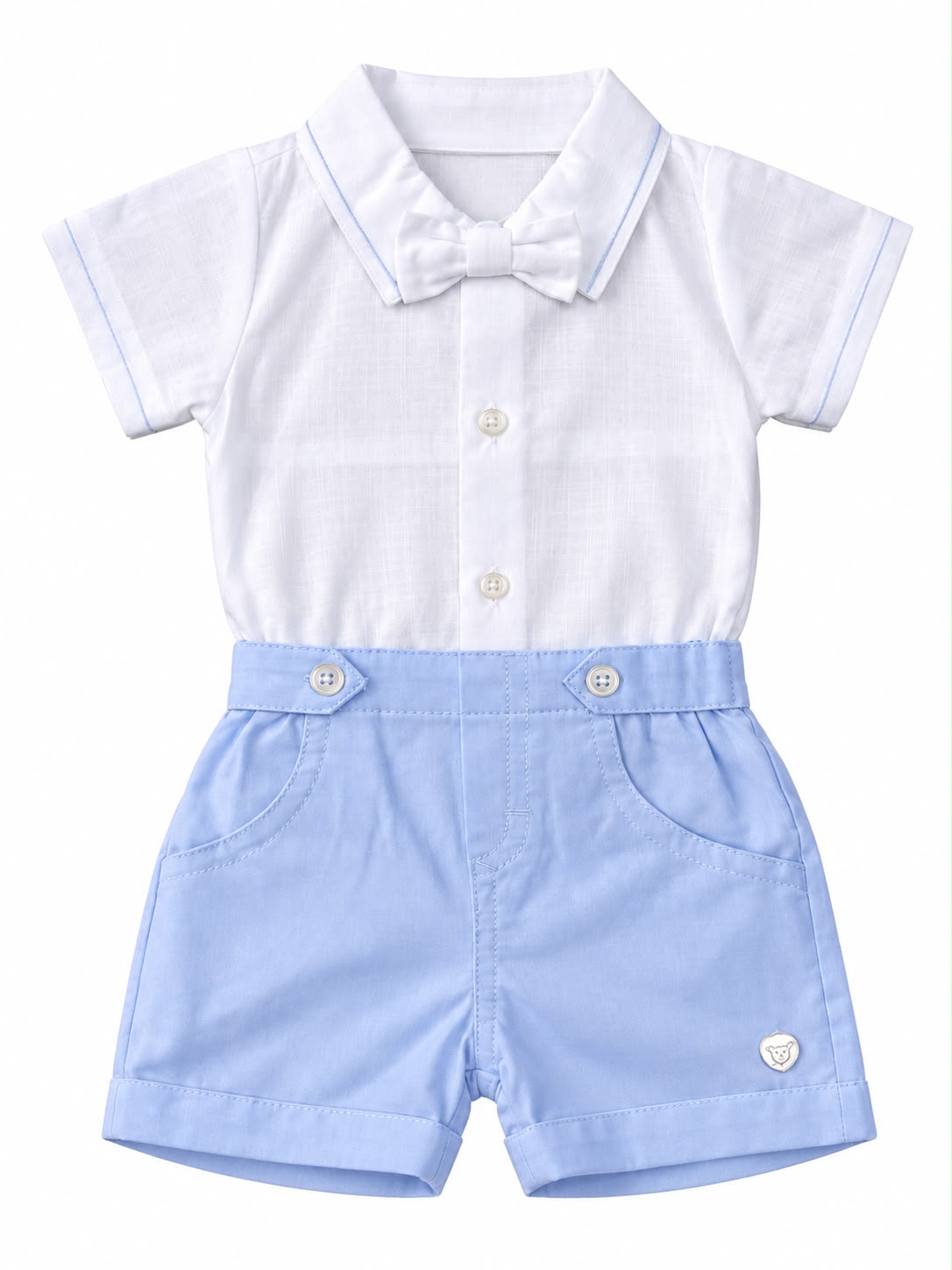 Conjunto Body Camisa Gravata e Bermuda - ANJOS BABY