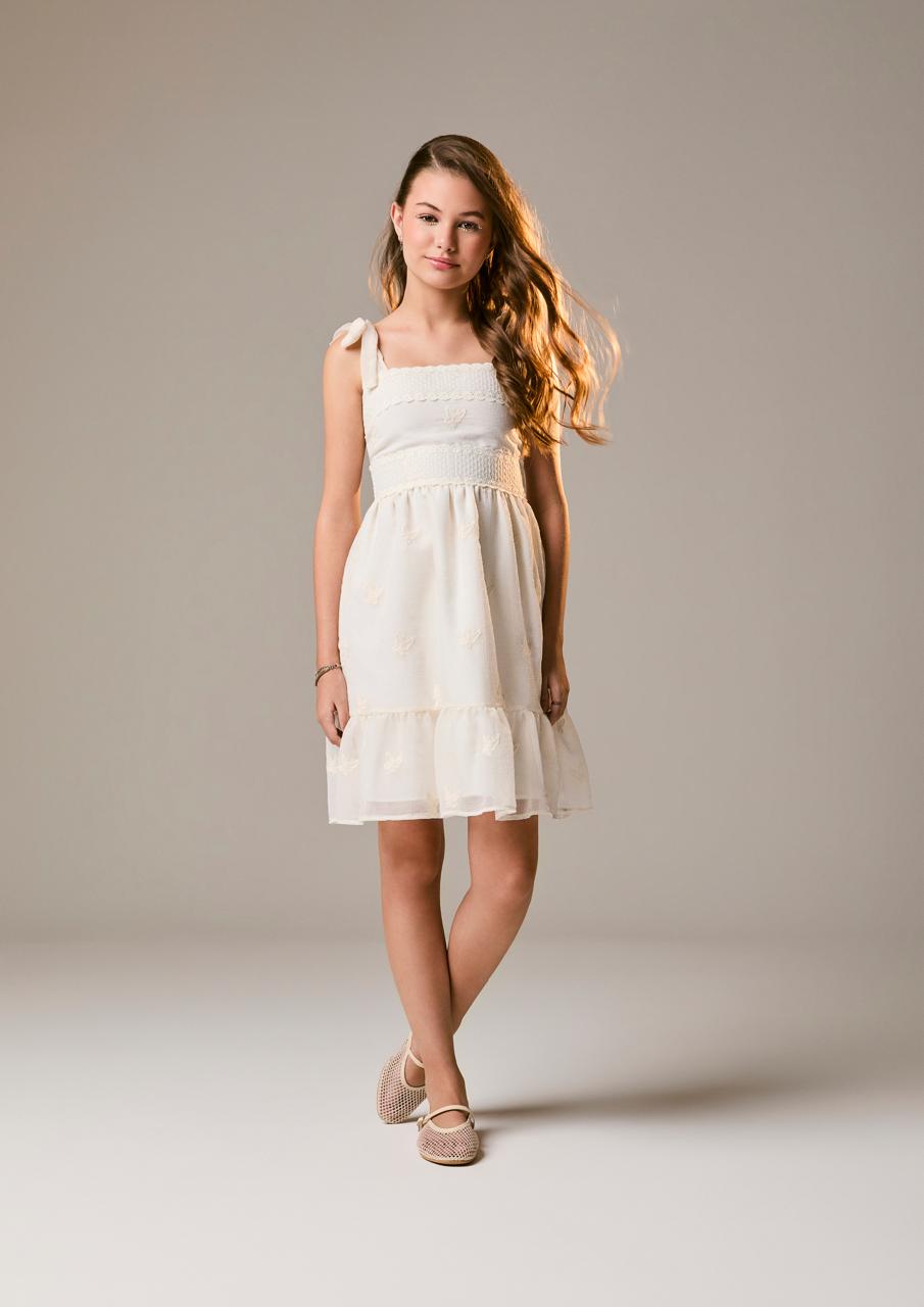 Vestido Chiffon Bordados e Renda - AUTHORIA