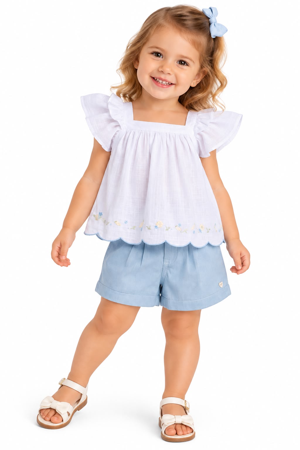 Conjunto Blusa e Short Linho - ANJOS BABY