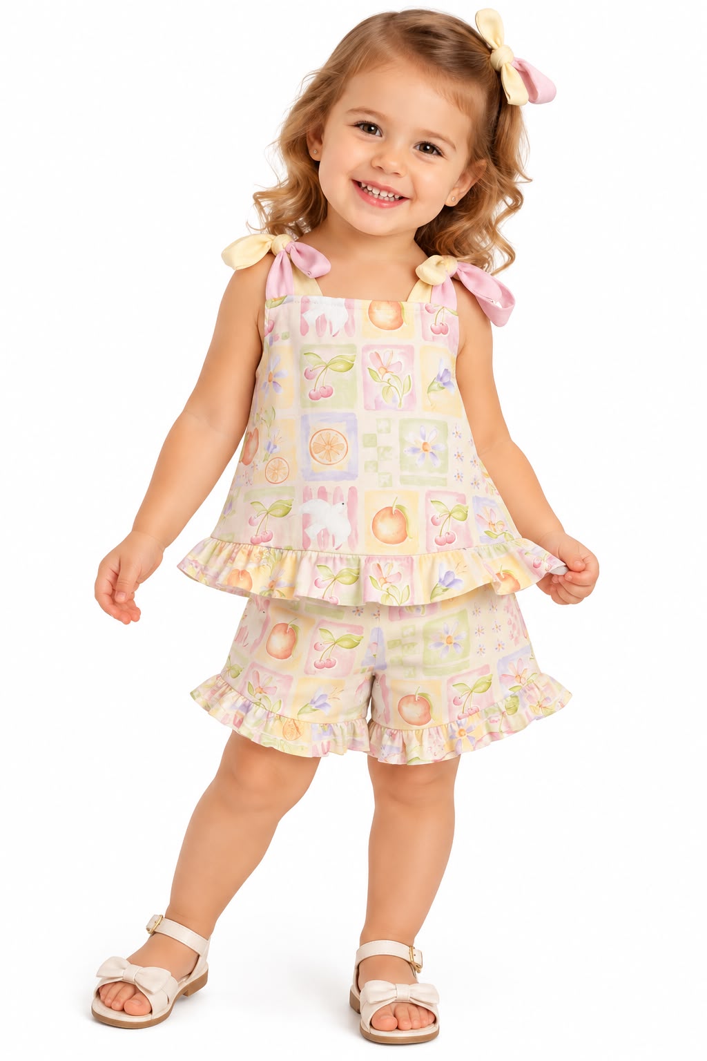 Conjunto Blusa e Short Malha Cotton - ANJOS BABY