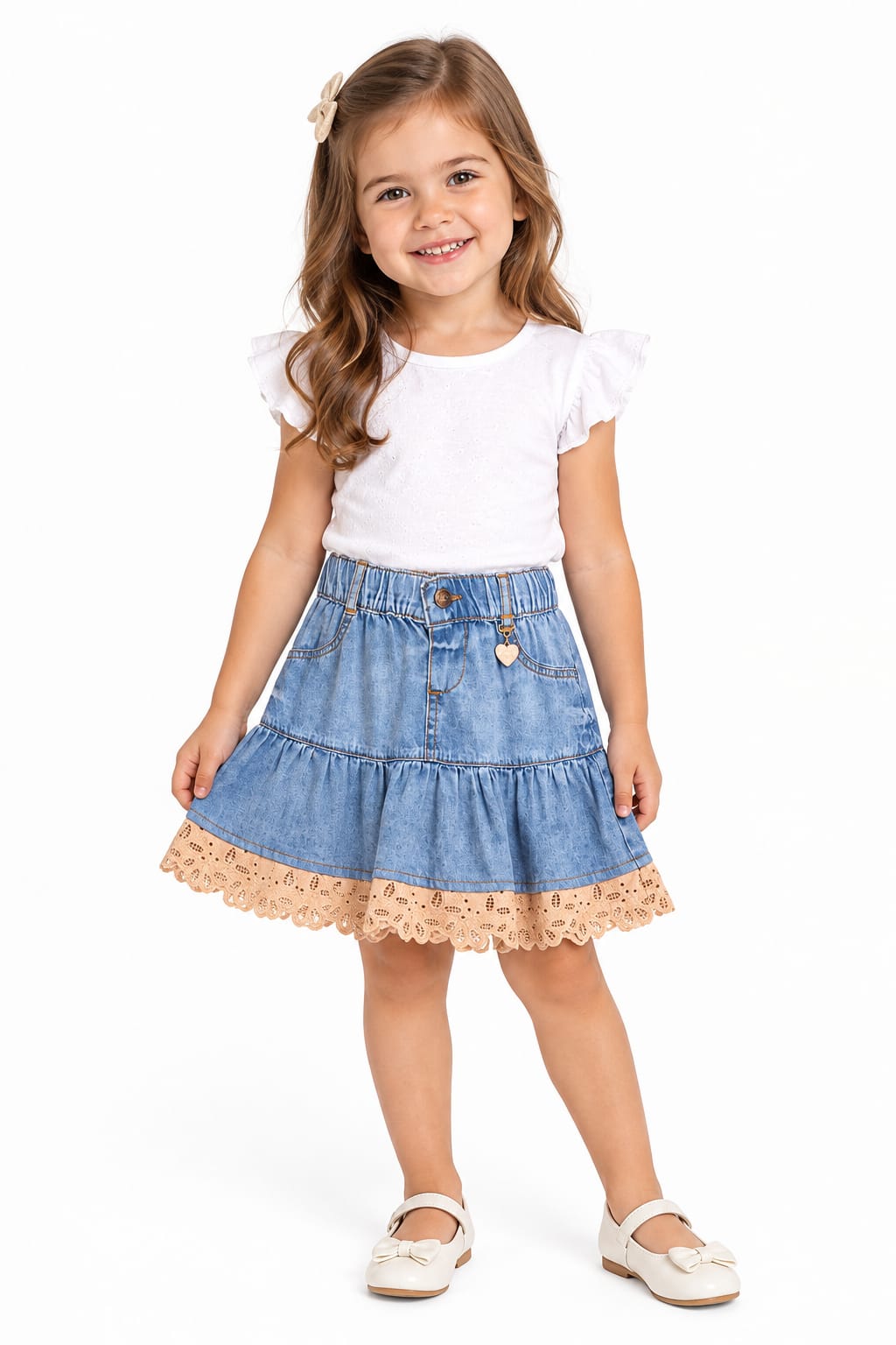 Saia Jeans com Renda - ANIMÊ