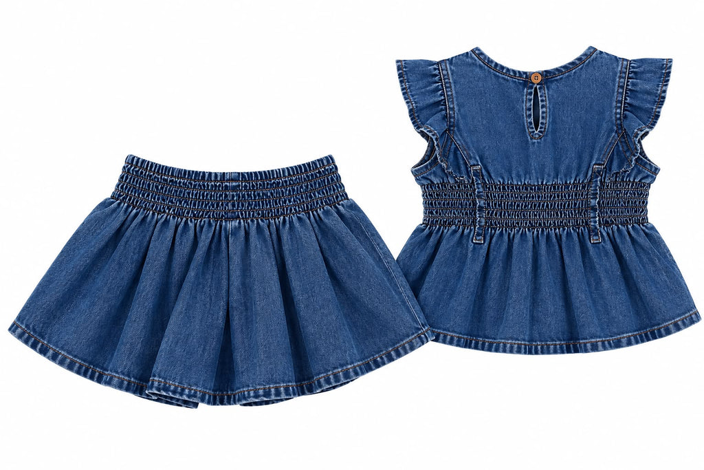 Conjunto Blusa e Short Jeans - MALAGAH