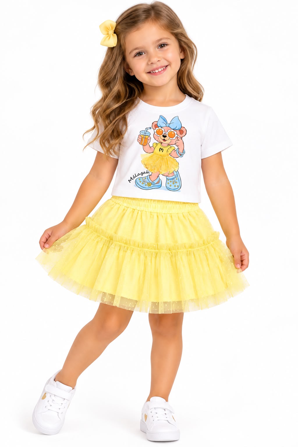 Conjunto Blusa Malha e saia Tule - MALAGAH